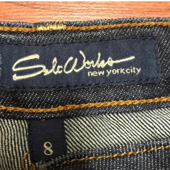 Salts Works Med Rise Dark Distressed crops, size 8 - Picture 3 of 6